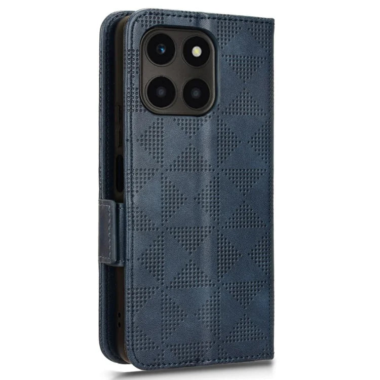 For Honor X6a 4G Case Imprinted Triangle Stand PU Leather Phone Cover