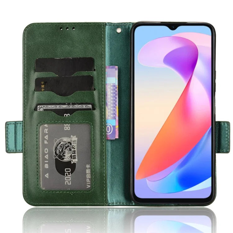 For Honor X6a 4G Case Imprinted Triangle Stand PU Leather Phone Cover