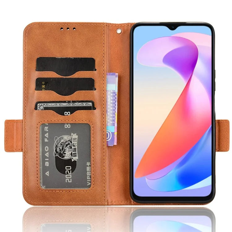 For Honor X6a 4G Case Imprinted Triangle Stand PU Leather Phone Cover