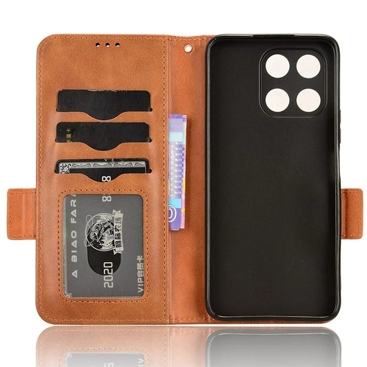 For Honor X6a 4G Case Imprinted Triangle Stand PU Leather Phone Cover