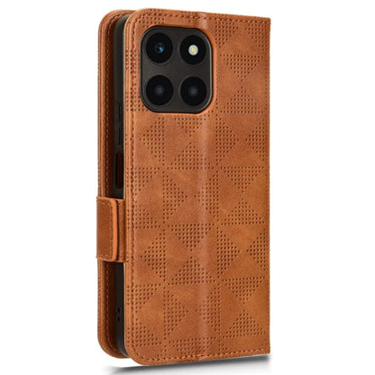 For Honor X6a 4G Case Imprinted Triangle Stand PU Leather Phone Cover