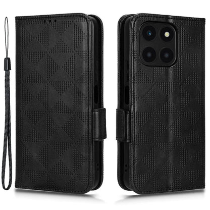For Honor X6a 4G Case Imprinted Triangle Stand PU Leather Phone Cover