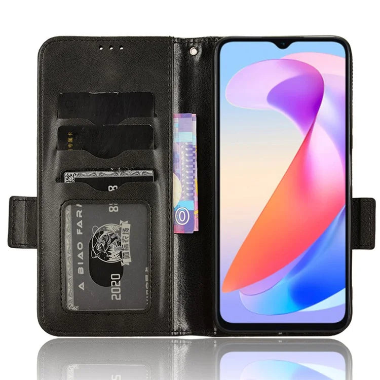 For Honor X6a 4G Case Imprinted Triangle Stand PU Leather Phone Cover