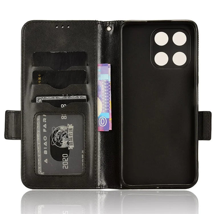 For Honor X6a 4G Case Imprinted Triangle Stand PU Leather Phone Cover
