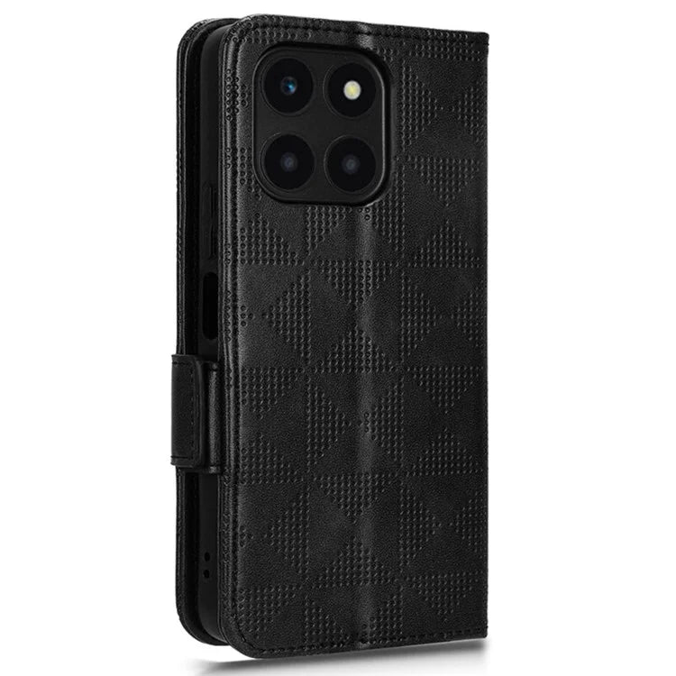 For Honor X6a 4G Case Imprinted Triangle Stand PU Leather Phone Cover