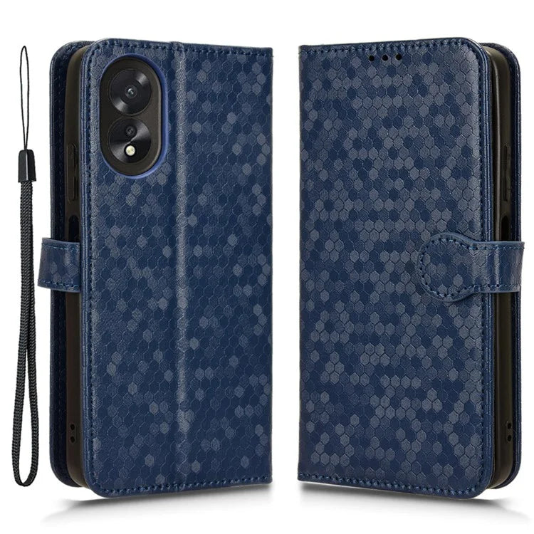 For Oppo A38 4G Case PU Leather Imprinted Foldable Stand Cell Phone Cover