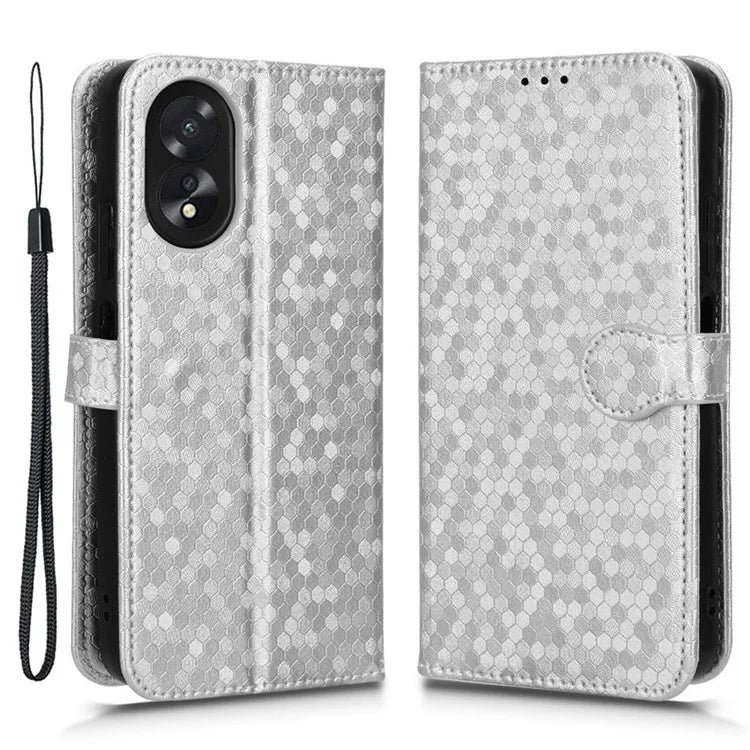 For Oppo A38 4G Case PU Leather Imprinted Foldable Stand Cell Phone Cover