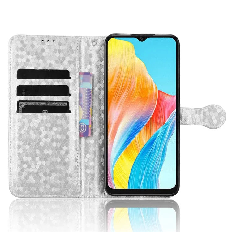 For Oppo A38 4G Case PU Leather Imprinted Foldable Stand Cell Phone Cover