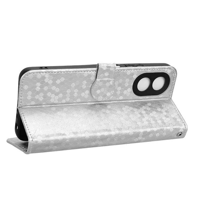 For Oppo A38 4G Case PU Leather Imprinted Foldable Stand Cell Phone Cover