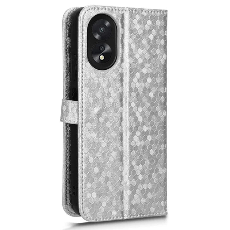 For Oppo A38 4G Case PU Leather Imprinted Foldable Stand Cell Phone Cover
