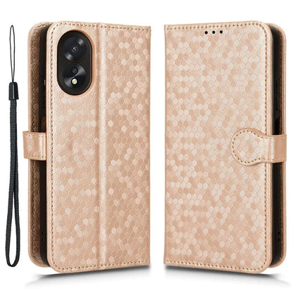 For Oppo A38 4G Case PU Leather Imprinted Foldable Stand Cell Phone Cover
