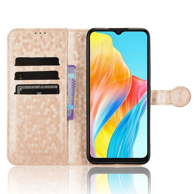 For Oppo A38 4G Case PU Leather Imprinted Foldable Stand Cell Phone Cover