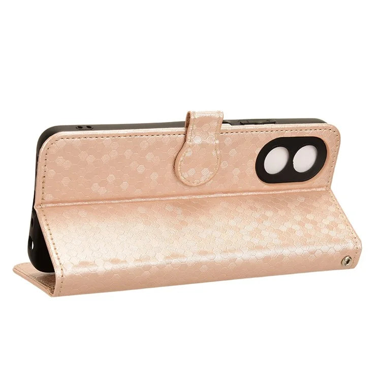 For Oppo A38 4G Case PU Leather Imprinted Foldable Stand Cell Phone Cover