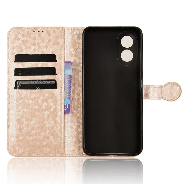 For Oppo A38 4G Case PU Leather Imprinted Foldable Stand Cell Phone Cover