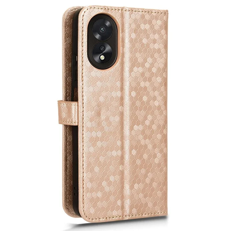 For Oppo A38 4G Case PU Leather Imprinted Foldable Stand Cell Phone Cover