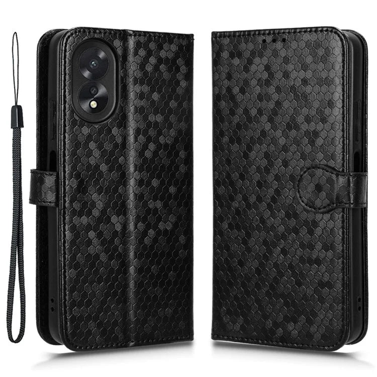 For Oppo A38 4G Case PU Leather Imprinted Foldable Stand Cell Phone Cover