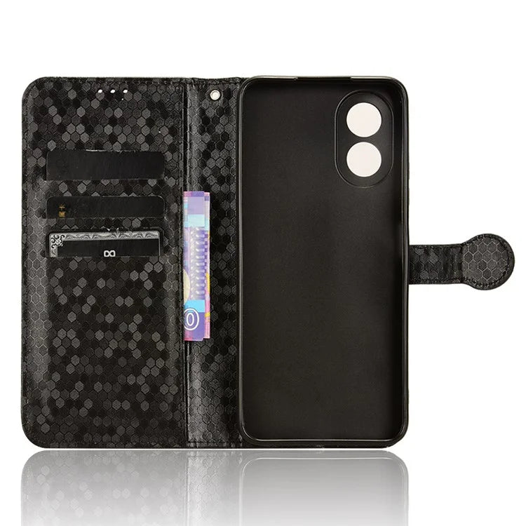 For Oppo A38 4G Case PU Leather Imprinted Foldable Stand Cell Phone Cover