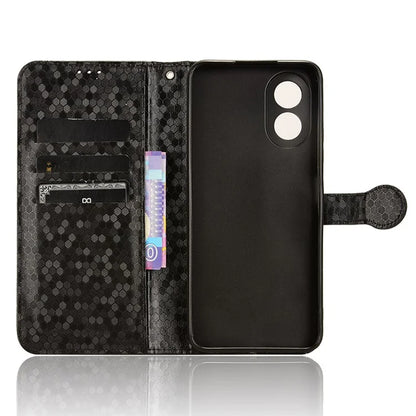 For Oppo A38 4G Case PU Leather Imprinted Foldable Stand Cell Phone Cover