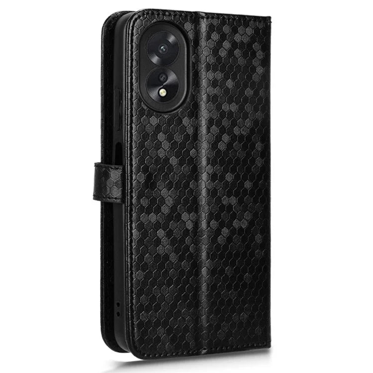For Oppo A38 4G Case PU Leather Imprinted Foldable Stand Cell Phone Cover