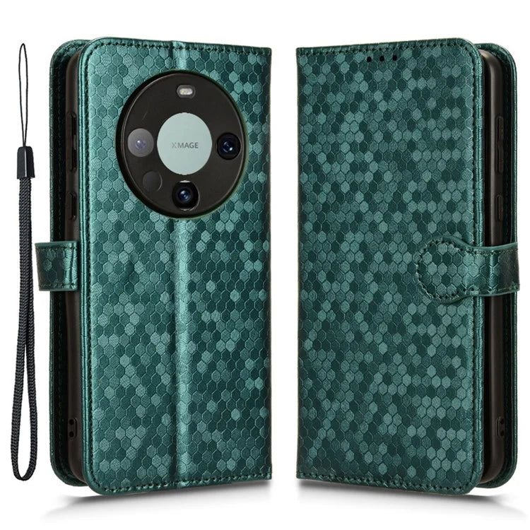 For Huawei Mate 60 Case PU Leather Stand Shell Imprinted Wallet Cell Phone Cover