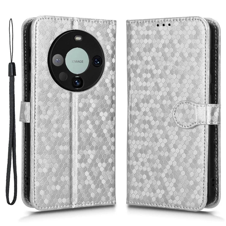 For Huawei Mate 60 Case PU Leather Stand Shell Imprinted Wallet Cell Phone Cover
