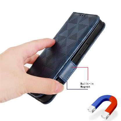 For Xiaomi Redmi K60 Ultra / 13T / 13T Pro Case Imprinted Triangle Anti-drop PU Leather Phone Cover