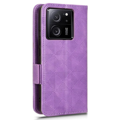 For Xiaomi Redmi K60 Ultra / 13T / 13T Pro Case Imprinted Triangle Anti-drop PU Leather Phone Cover