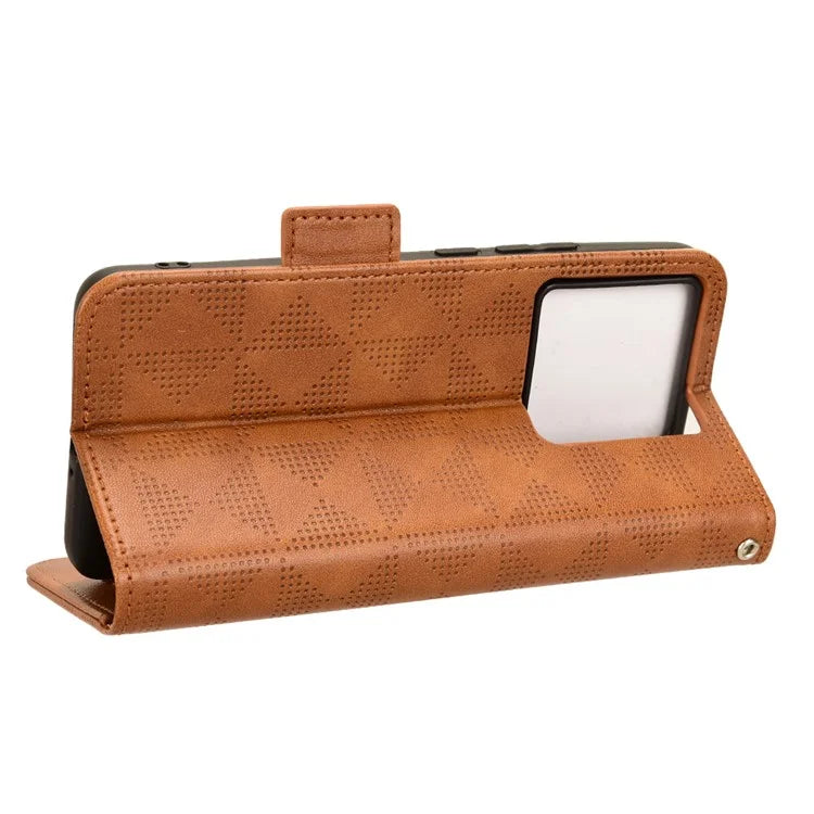 For Xiaomi Redmi K60 Ultra / 13T / 13T Pro Case Imprinted Triangle Anti-drop PU Leather Phone Cover
