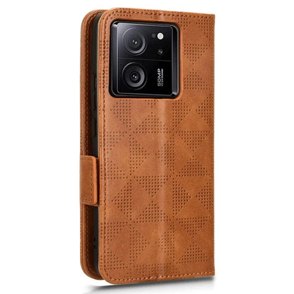For Xiaomi Redmi K60 Ultra / 13T / 13T Pro Case Imprinted Triangle Anti-drop PU Leather Phone Cover