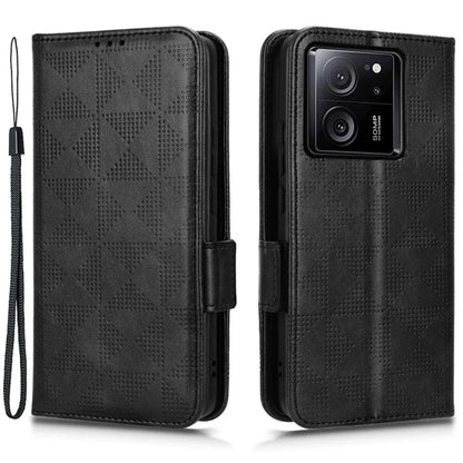 For Xiaomi Redmi K60 Ultra / 13T / 13T Pro Case Imprinted Triangle Anti-drop PU Leather Phone Cover