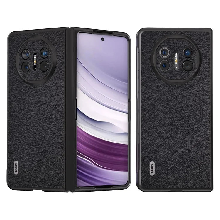 ABEEL For Huawei Mate X5 Case Genuine Cow Leather Coating Phone Cover