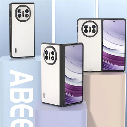 ABEEL For Huawei Mate X5 Case Genuine Cow Leather Coating Phone Cover