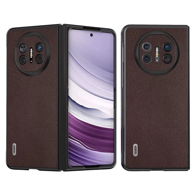 ABEEL For Huawei Mate X5 Case Genuine Cow Leather Coating Phone Cover