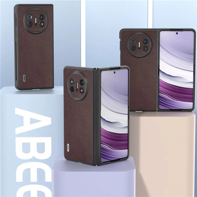 ABEEL For Huawei Mate X5 Case Genuine Cow Leather Coating Phone Cover