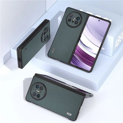 ABEEL For Huawei Mate X5 Case Genuine Cow Leather Coating Phone Cover