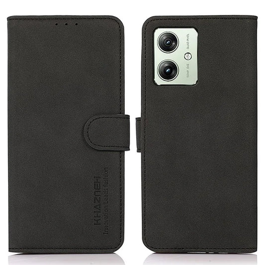 KHAZNEH For Motorola Moto G54 5G Leather Cover Magnetic Clasp Phone Case with Wallet