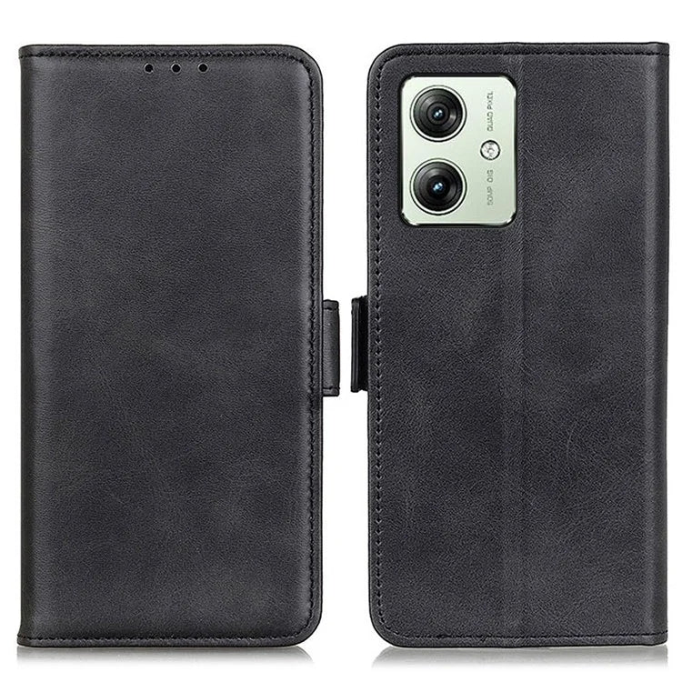 For Motorola Moto G54 5G Case Cowhide Texture PU Leather Wallet Cellphone Shell