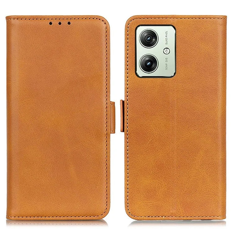 For Motorola Moto G54 5G Case Cowhide Texture PU Leather Wallet Phone Shell