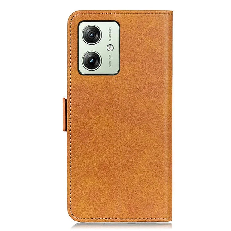 For Motorola Moto G54 5G Case Cowhide Texture PU Leather Wallet Phone Shell