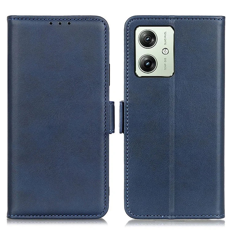 For Motorola Moto G54 5G Case Cowhide Texture PU Leather Wallet Phone Shell