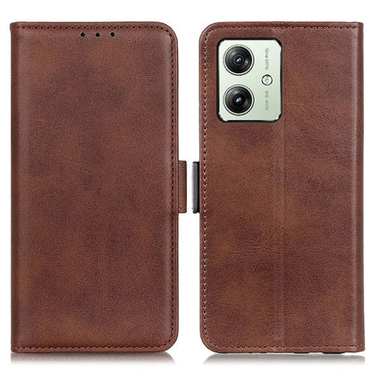 For Motorola Moto G54 5G Case Cowhide Texture PU Leather Wallet Phone Shell