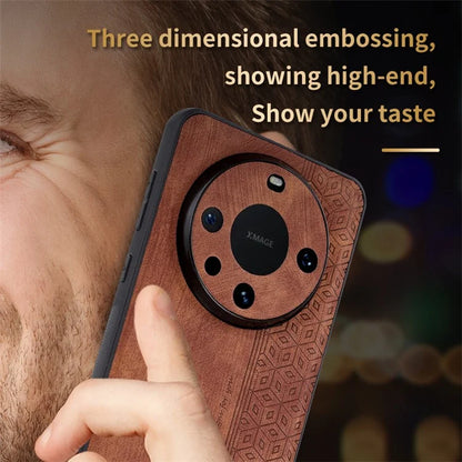 AZNS For Huawei Mate 60 Pro Case Slim-Fit Imprinted Pattern PU Leather+TPU Phone Shell