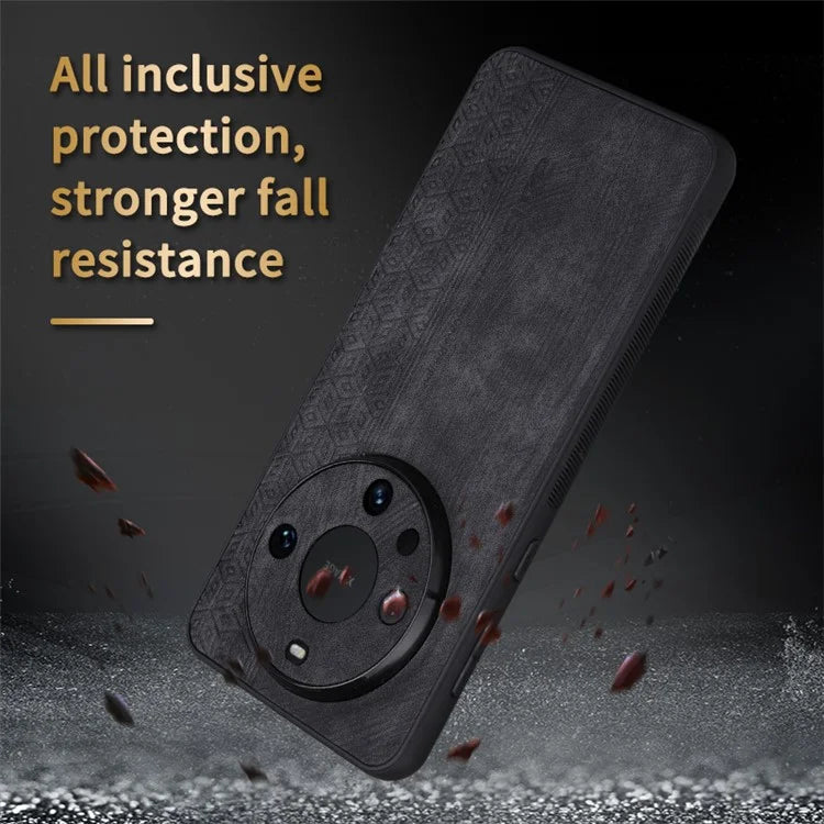 AZNS For Huawei Mate 60 Pro Case Slim-Fit Imprinted Pattern PU Leather+TPU Phone Shell
