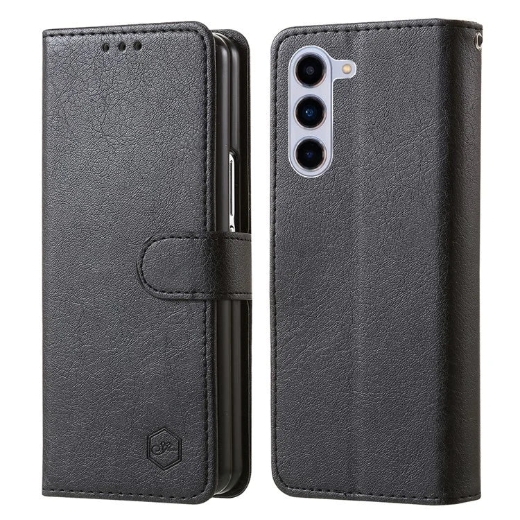For Samsung Galaxy Z Fold5 5G Case Solid Color Protective Cover PU Leather Wallet Phone Case