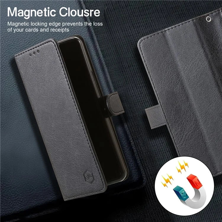 For Samsung Galaxy Z Fold5 5G Case Solid Color Protective Cover PU Leather Wallet Phone Case