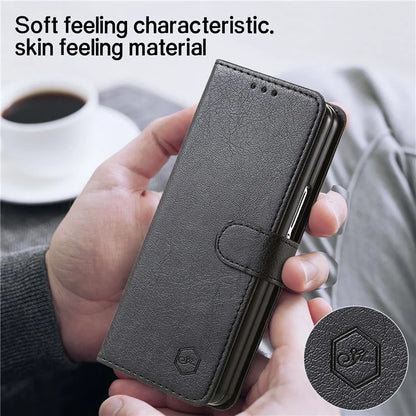 For Samsung Galaxy Z Fold5 5G Case Solid Color Protective Cover PU Leather Wallet Phone Case