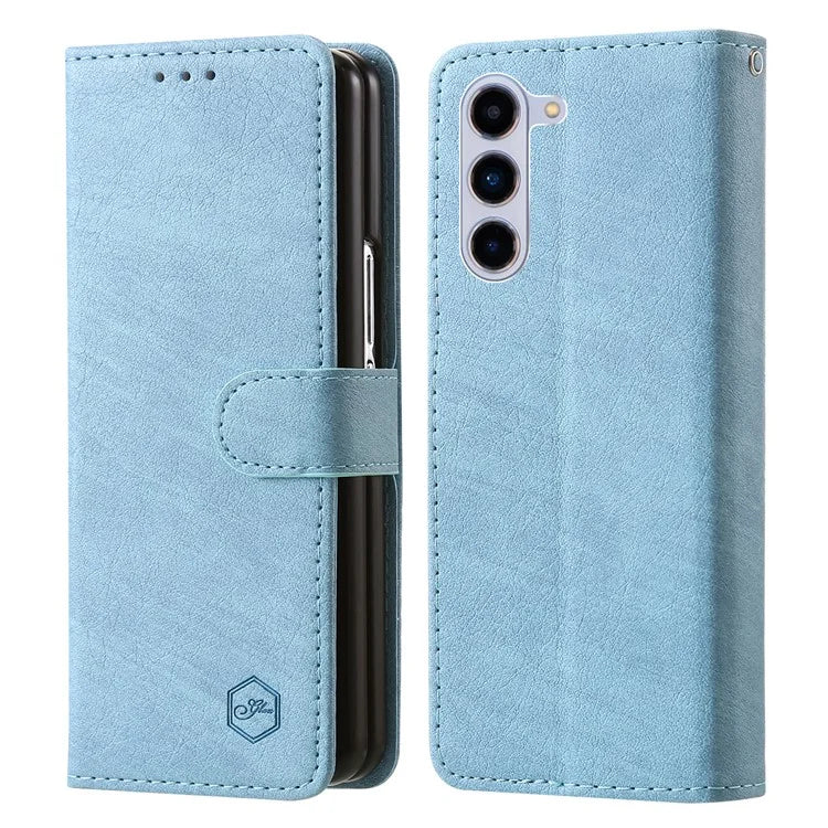 For Samsung Galaxy Z Fold5 5G Case Solid Color Protective Cover PU Leather Wallet Phone Case