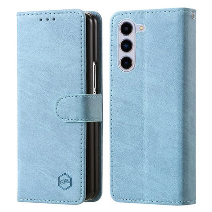 For Samsung Galaxy Z Fold5 5G Case Solid Color Protective Cover PU Leather Wallet Phone Case