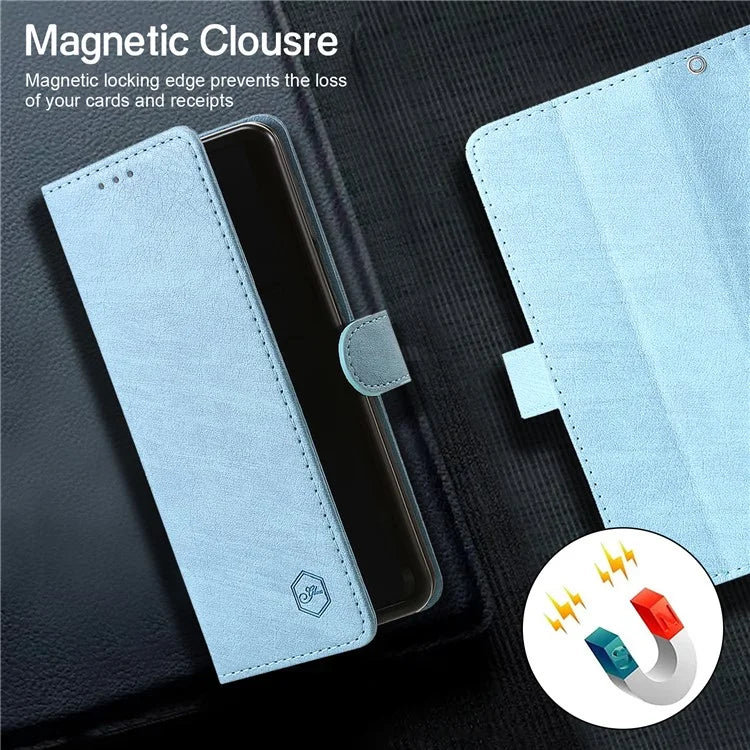 For Samsung Galaxy Z Fold5 5G Case Solid Color Protective Cover PU Leather Wallet Phone Case