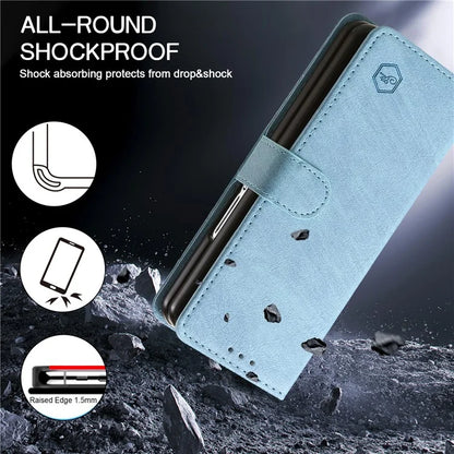 For Samsung Galaxy Z Fold5 5G Case Solid Color Protective Cover PU Leather Wallet Phone Case